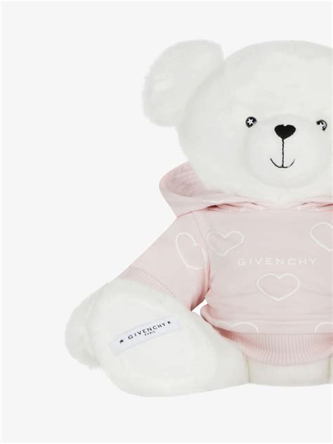 Givenchy White Teddy Bear With Pink Logo Hooodie Soft Toy 